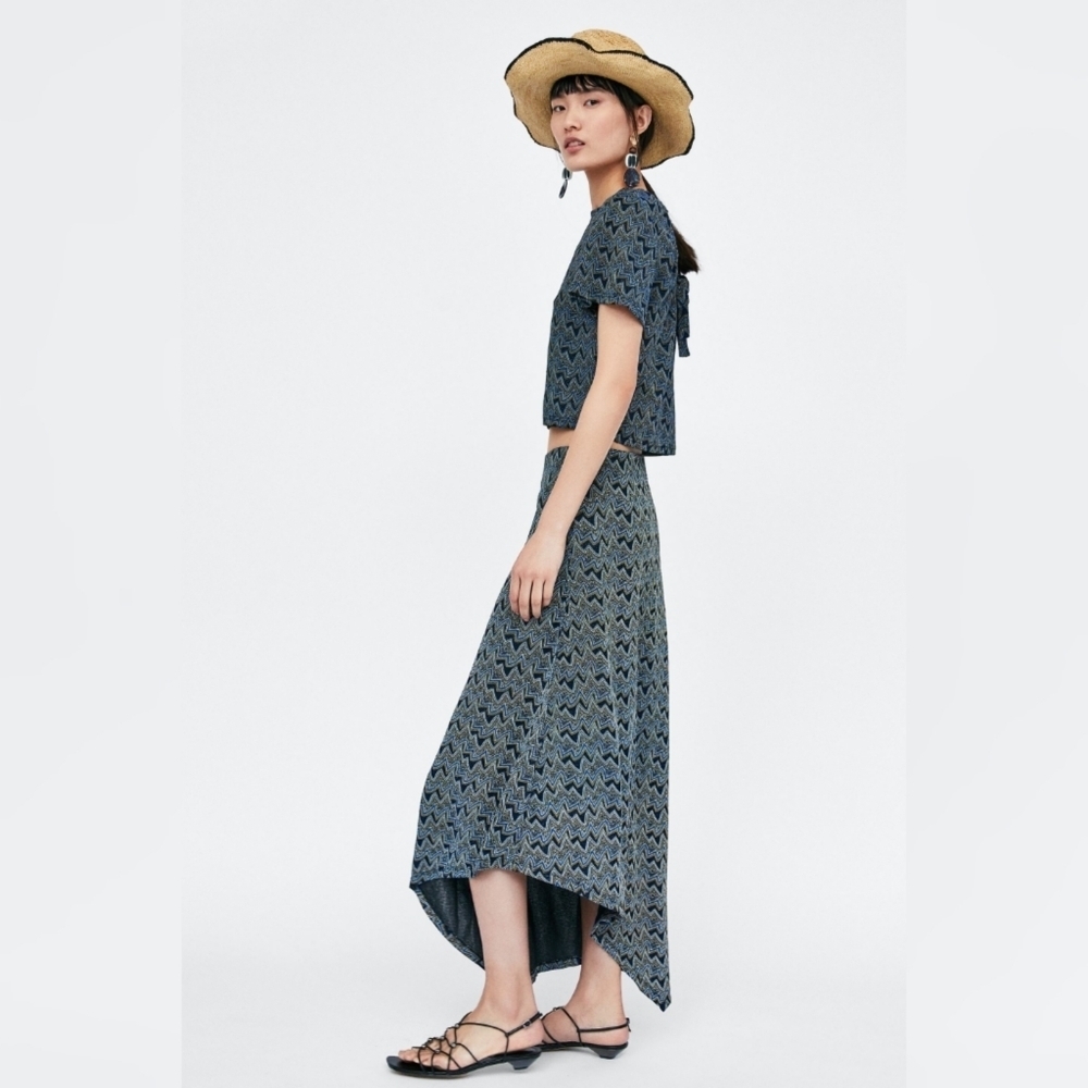 ZARA | ASYMMETRIC BEADED SKIRT